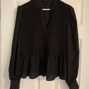 Dynamite button up black blouse